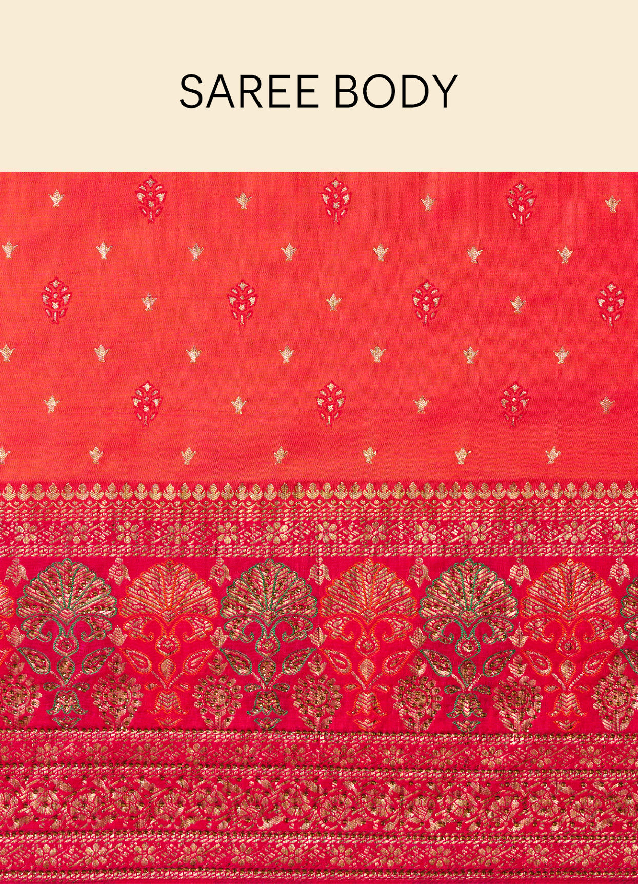 Ruby Pink Saree with Floral Patterns image number 4